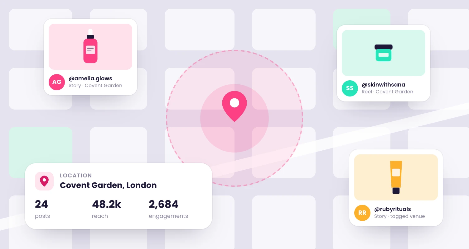 Dyzio map view tracking creator content posted at a launch event in Covent Garden, London